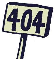 Small sign with a number 404 on it.